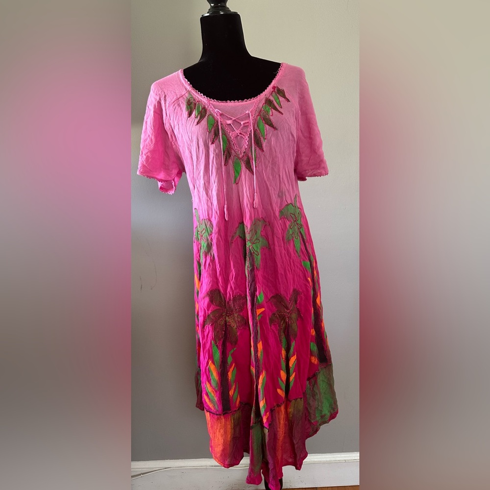 Vibrant Pink‎ Tropical Dress NWT